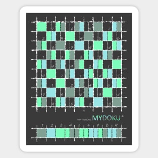 Mydoku_W001_V001_002_F&B: Sudoku, Sudoku coloring, logic, logic puzzle, holiday puzzle, fun, away from screen Sticker